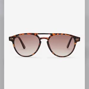 Express tortoise round shield sunglasses